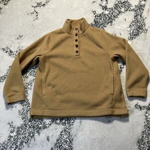 J Crew Sweater Womens‎ Sz L fleece pullover in a light brown or taupe color
